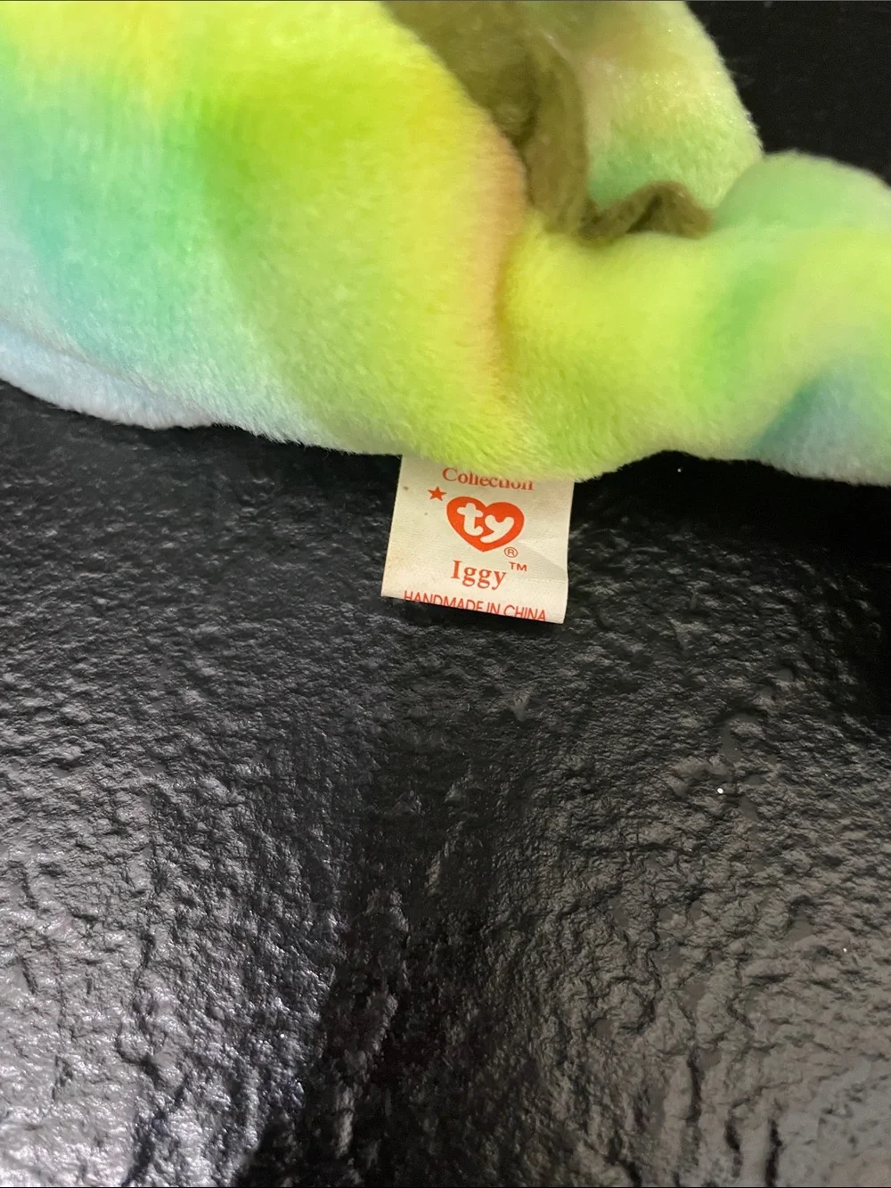 1997 Iggy Ty Beanie Baby Rainbow Chameleon Plush - Green Multicolor